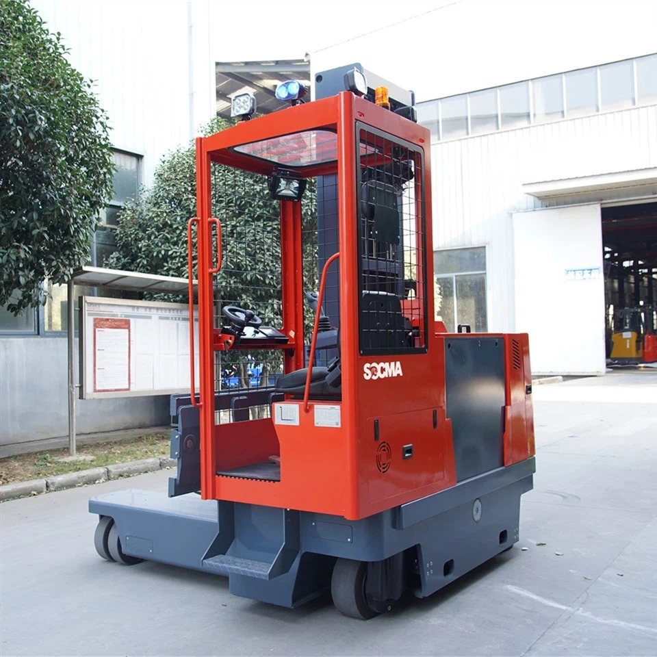 Customer Warehouse Side Loader Forklift 2.5ton 3.5Ton 4Ton Full-way Reach Forklift Truck With Electric Motor